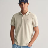 GANT Tipped Piqué Polo Shirt in Silky Beige