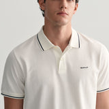 GANT Tipped Piqué Polo Shirt In White