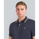 GANT Tipping Polo In Evening Blue