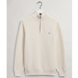 GANT Triangle Texture Half-Zip Sweater Cream