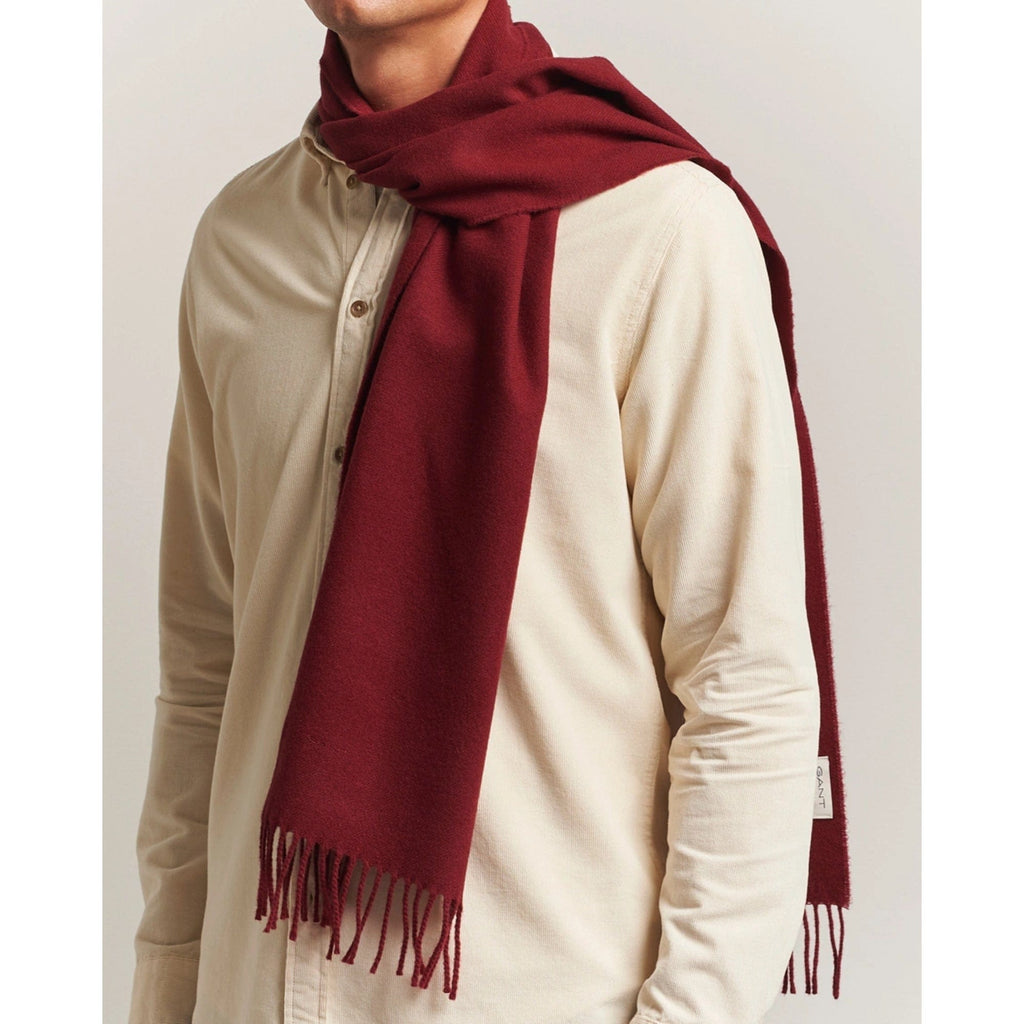 Gant Unisex Wool Scarf In Plumped Red - Main Image