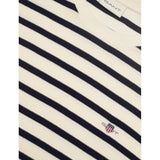 GANT Waffle Stripe SS T-shirt In Cream Stripes