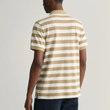 GANT Wide Striped Piqué Polo Shirt in Dried Khaki