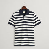 GANT Wide Striped Piqué Polo Shirt in Evening Blue