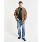 Gant Wool Blend Nepps Crew Neck Sweater In Evening Blue