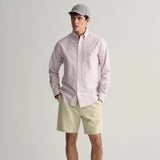 GANT Regular Fit Banker Stripe Oxford Shirt in Beautyberry Purple