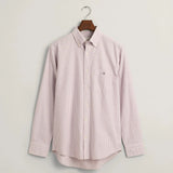 GANT Regular Fit Banker Stripe Oxford Shirt in Beautyberry Purple