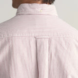 GANT Regular Fit Banker Stripe Oxford Shirt in Beautyberry Purple