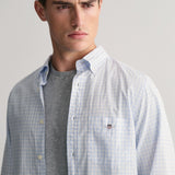 Gant Regular Fit Gingham Poplin Shirt in Light Blue