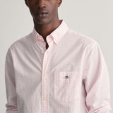 GANT Regular Fit Gingham Poplin Shirt in Light Pink