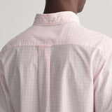 GANT Regular Fit Gingham Poplin Shirt in Light Pink
