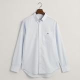 GANT Regular Fit Striped Poplin Shirt In Light Blue