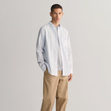 GANT Regular Fit Striped Poplin Shirt In Light Blue