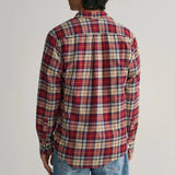 Gant Regular Fit Checked Flannel Shirt in Plumped Red