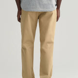 GANT Regular Fit Twill Chinos in Dark Khaki