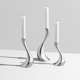 Georg Jensen Cobra Candleholder Set 3 Pcs Stainless Steel Mirror