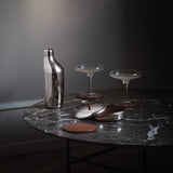 Georg Jensen Sky Coaster Set Leather & Stainless Steel