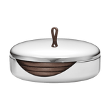Georg Jensen Sky Coaster Set Leather & Stainless Steel
