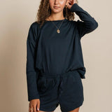 Girlfriend Collective Reset Loose Long Sleeve Tee In Black