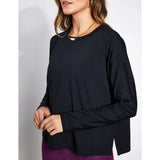 Girlfriend Collective Reset Loose Long Sleeve Tee In Black