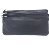 Golunski Soft Leather 3 Zipped Compartment Coin Purse In Black