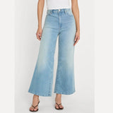 Good American Soft Tech Good Waist Palazzo Cropped Jeans In Indigo1225