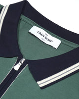 Gran Sasso Tennis Zip Polo Shirt in Pale Green
