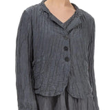 Grizas Short Crinkled Storm Grey Silk Jacket