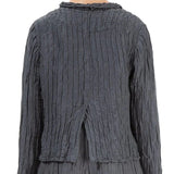 Grizas Short Crinkled Storm Grey Silk Jacket