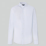 Hackett Brushed Tattersall Slim Fit Shirt in White/Navy