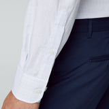 Hackett Brushed Tattersall Slim Fit Shirt in White/Navy