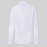 Hackett Brushed Tattersall Slim Fit Shirt in White/Navy