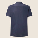 Hackett Cotton Linen Short Sleeved Shirt Navy