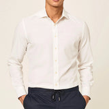 Hackett Cotton Linen Texture Shirt White