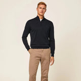 Hackett Cotton Silk Half Zip Navy