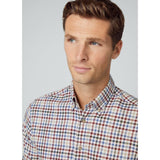 Hackett Flannel Slim Shirt in Red/Green