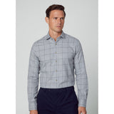 Hackett Flannel Windowpane Shirt in Grey