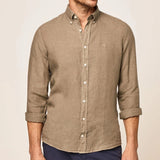 Hackett Garment Dyed Linen Shirt Sage