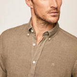 Hackett Garment Dyed Linen Shirt Sage