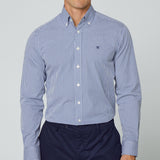 Hackett Gingham Slim Fit Shirt in White/Blue