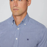 Hackett Gingham Slim Fit Shirt in White/Blue