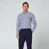 Hackett Gingham Slim Fit Shirt in White/Blue
