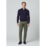 Hackett Merino Cash Mix Halfzip in Steel Blue
