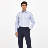 Hackett Slim Fit Striped Cotton Shirt in White/Sky