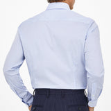 Hackett Slim Fit Striped Cotton Shirt in White/Sky