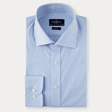 Hackett Slim Fit Striped Cotton Shirt in White/Sky