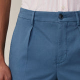 Hackett Sloan Fit Tricotine Trousers In Marine Blue