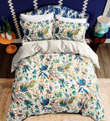 Harlequin x Sophie Robinson Wonderland Floral Cover Set Size Single Lapis