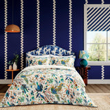 Harlequin x Sophie Robinson Wonderland Floral Cover Set Size Single Lapis