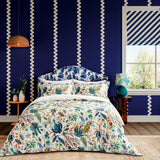 Harlequin x Sophie Robinson Wonderland Floral Cover Set Size Single Lapis